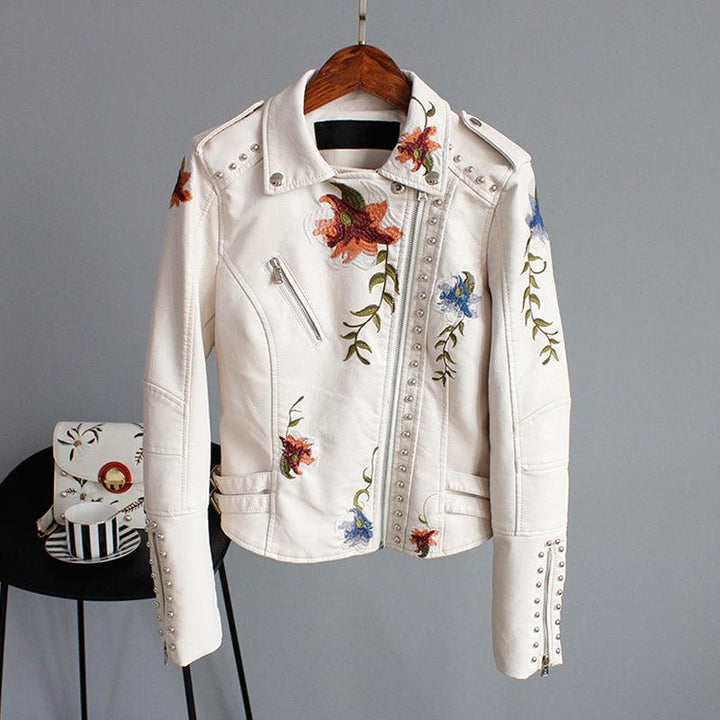 Kymber - Floral Leather Jacket