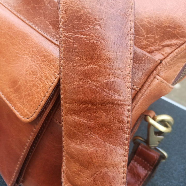 Light Brown Leather Laptop Bag