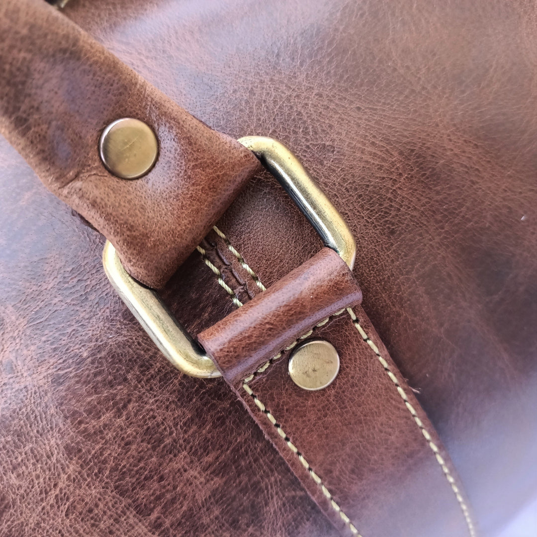 Crazy Horse Leather Mini Duffel Bag
