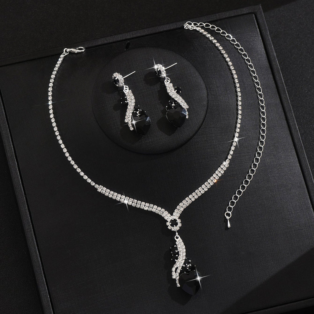 Lelia - Rhinestone Necklace Earrings Set