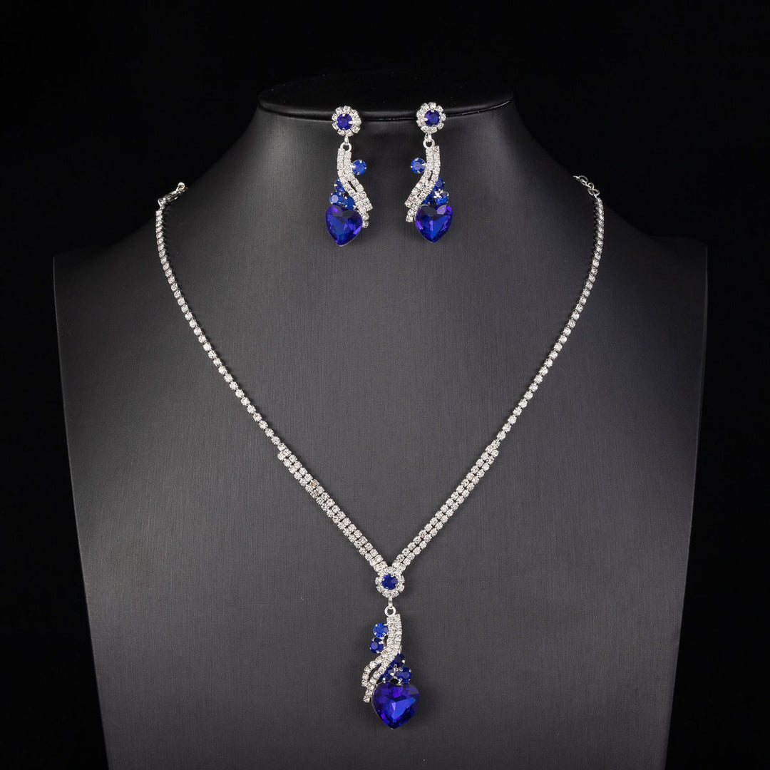 Lelia - Rhinestone Necklace Earrings Set