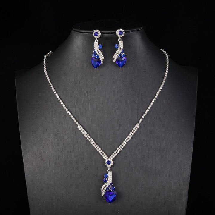 Lelia - Rhinestone Necklace Earrings Set