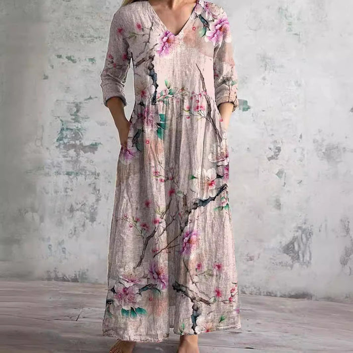 Kiana - Elegant Summer Dress with Floral Pattern