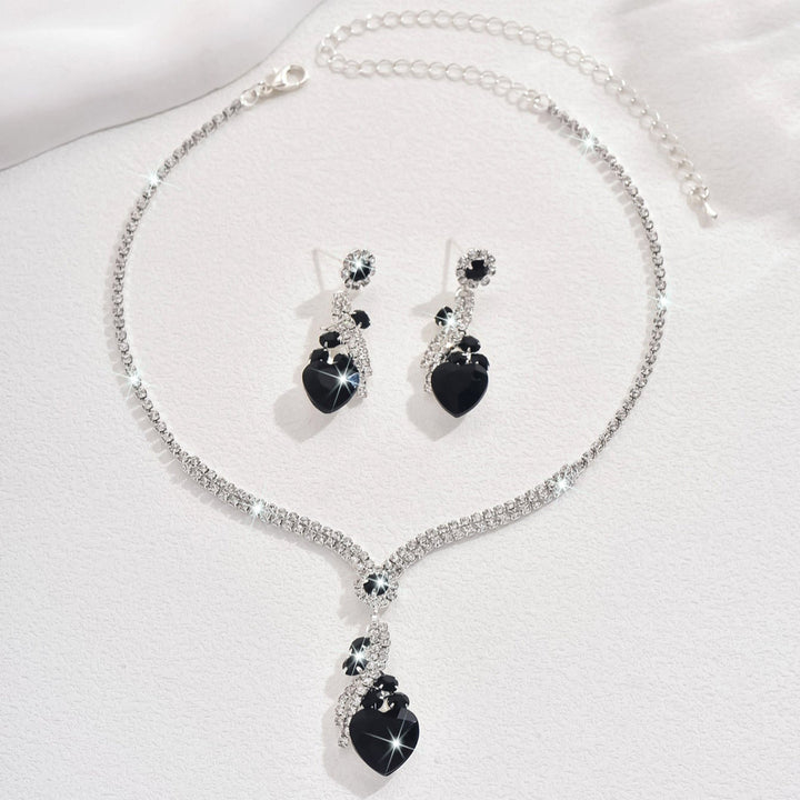 Lelia - Rhinestone Necklace Earrings Set