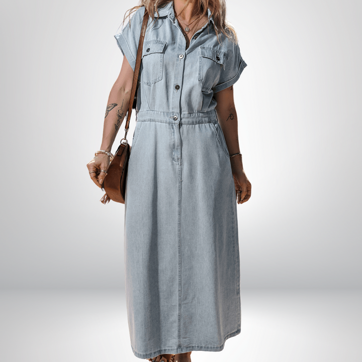 Brygida - Elegant Denim Dress