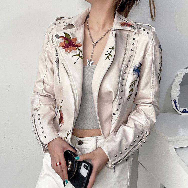 Kymber - Floral Leather Jacket