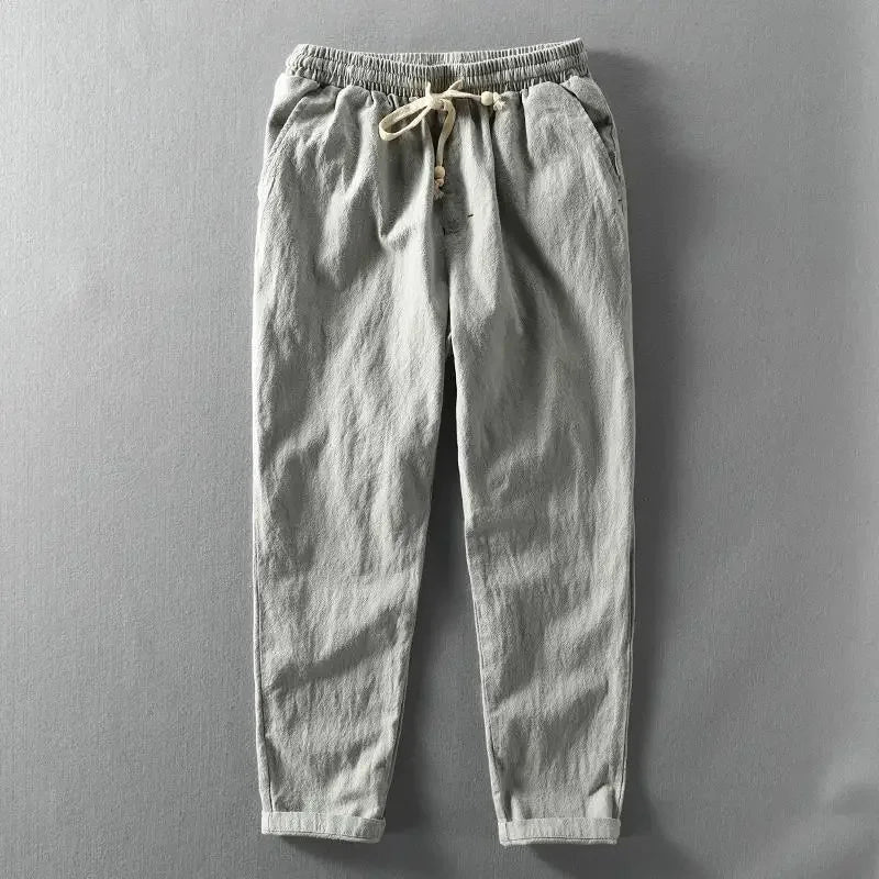 Clarke - Casual Drawstring Waist Linen Trouser