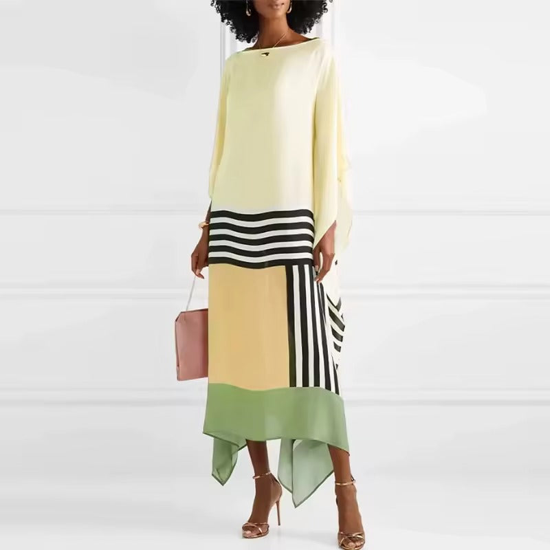 Shraddha - Striped Print Patchwork Dress