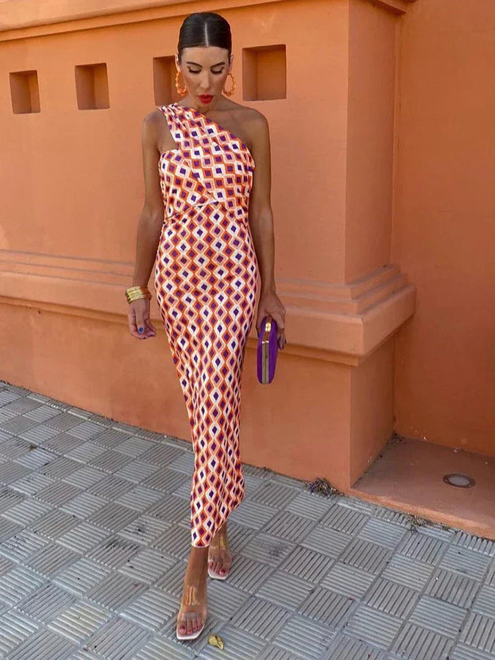 Svetlena - Elegant One-Shoulder Maxi Dress