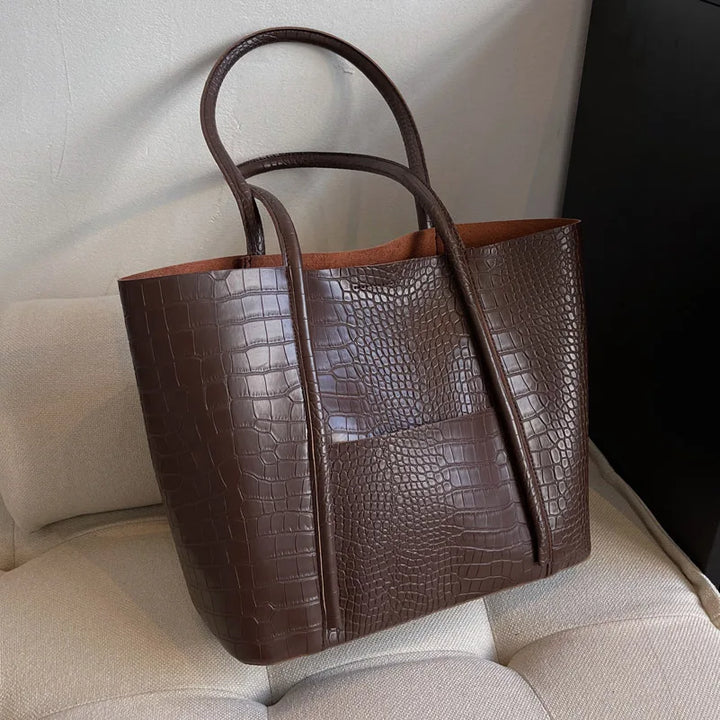 Betina™ - Croc Shoulder Leather Bag