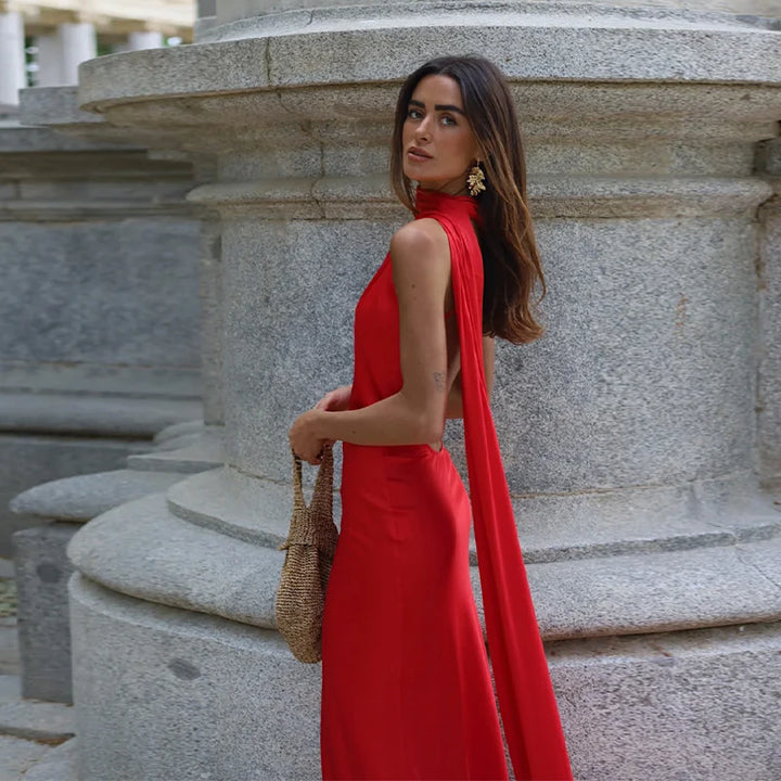 Lucila - Halter Neck Maxi Dress