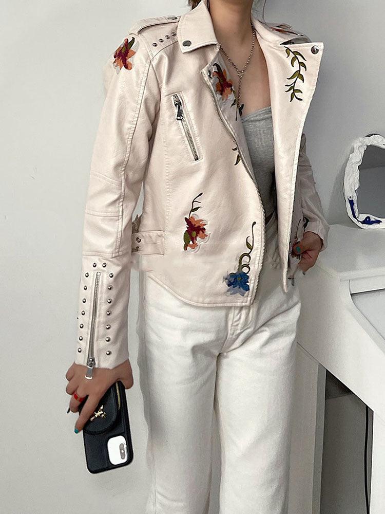 Kymber - Floral Leather Jacket