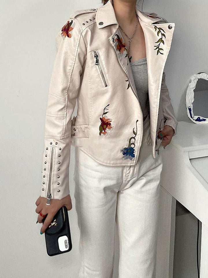 Kymber - Floral Leather Jacket