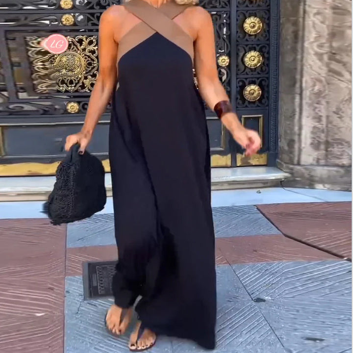 Giana - Elegant Backless Dress With Crossover Neck