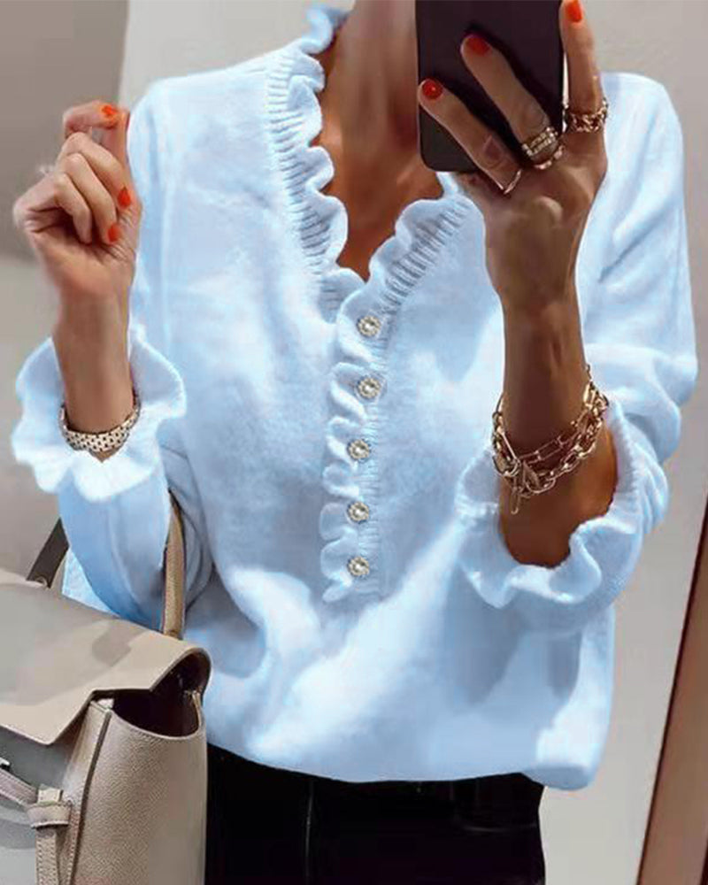 Ksenja - Wrinkled Button-up Blouse