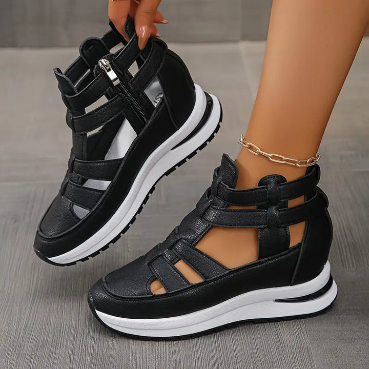 Souad - Stylish Lightweight Wedge Sandal With Side Zipper