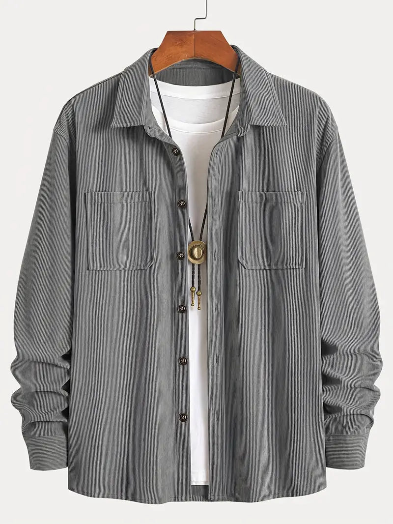 Rickey - Casual Corduroy Button-Up Shirt