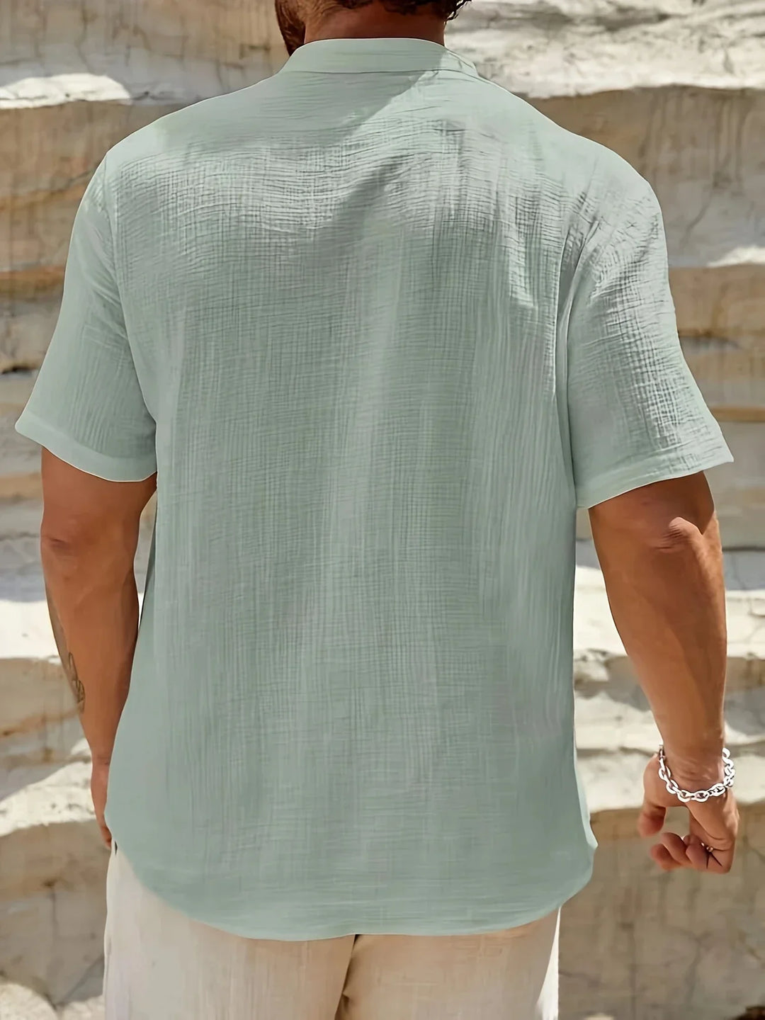 Sancho - Elegant Summer Shirt With Stand Collar