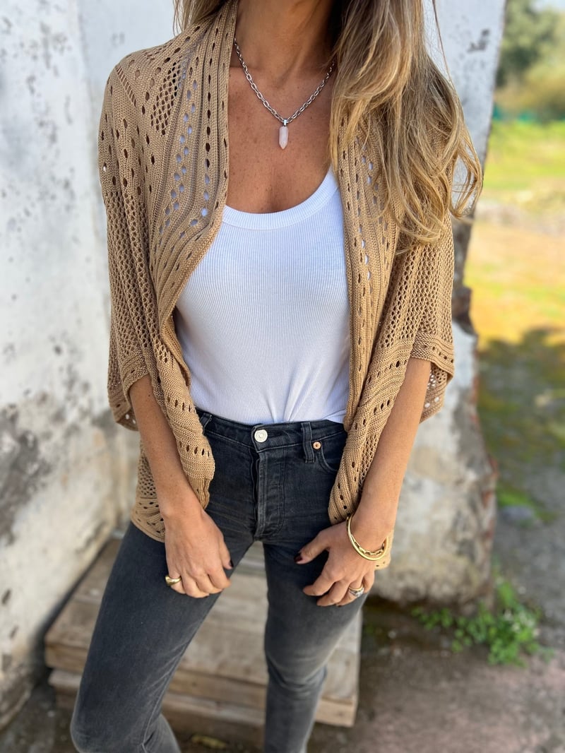 Veronique - Hollow Half Sleeve Cardigan