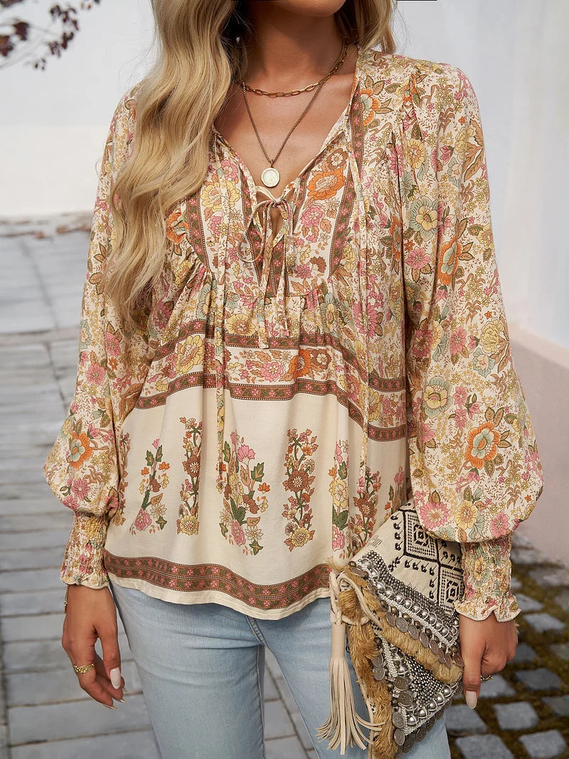 Sallie - Holiday Top with Print