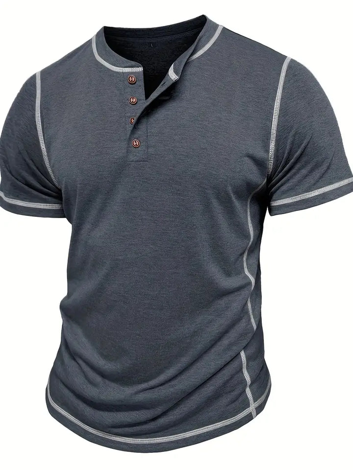 Orazio - Short Sleeve T Shirt With Button