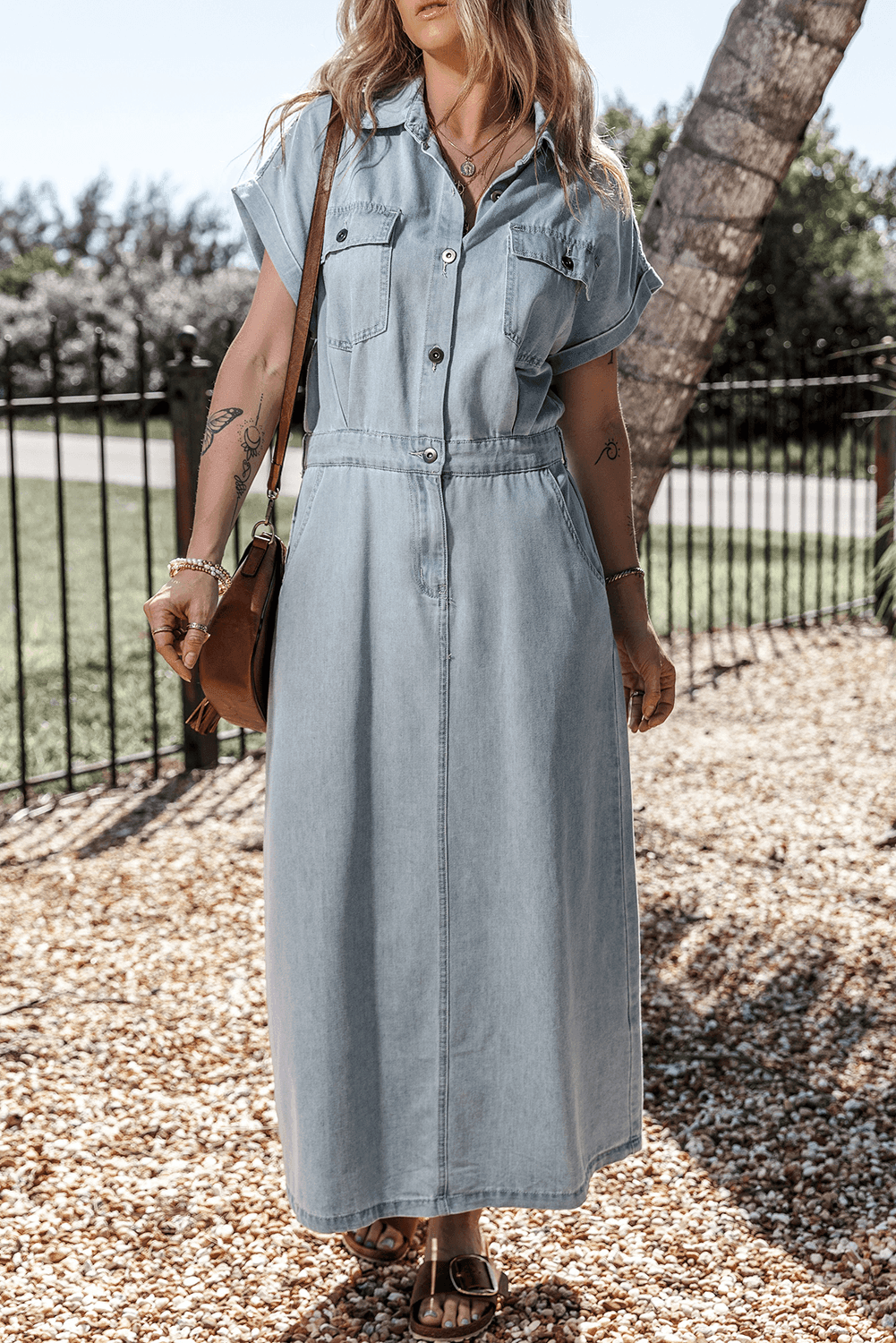 Brygida - Elegant Denim Dress