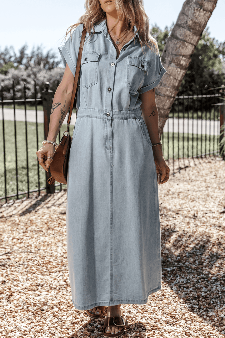 Brygida - Elegant Denim Dress