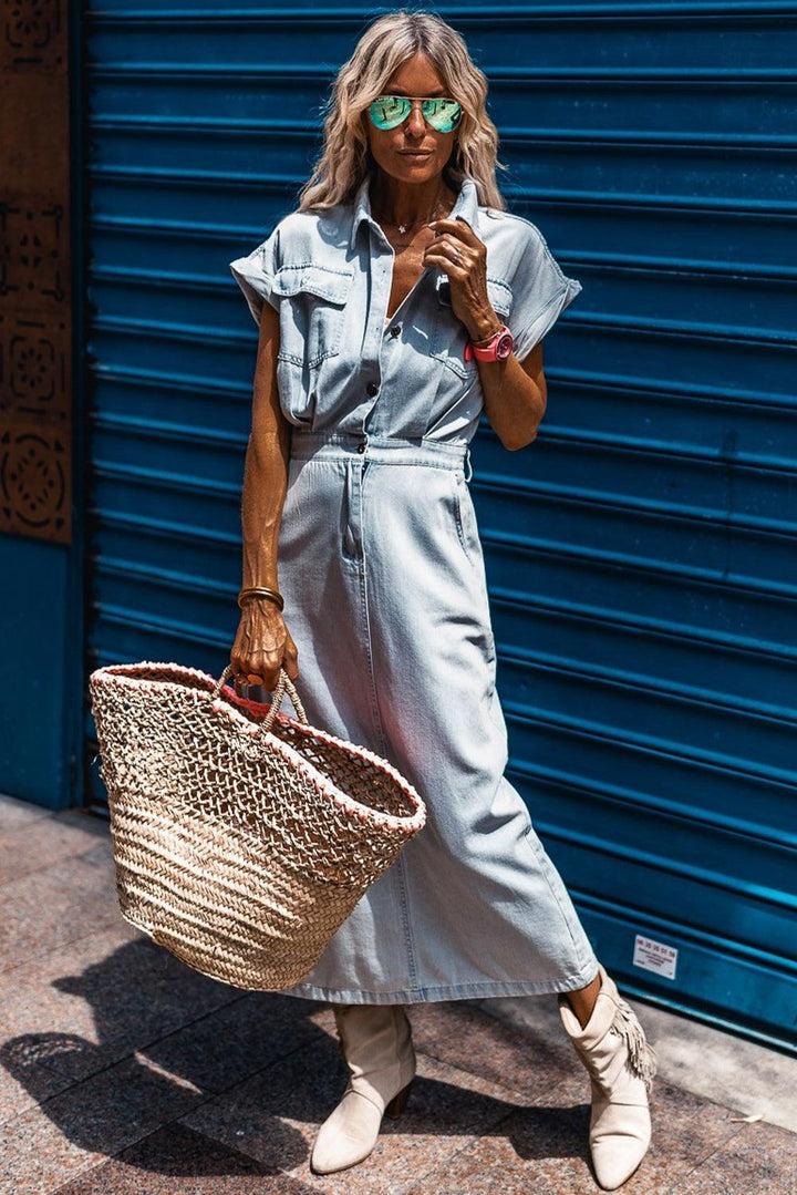 Brygida - Elegant Denim Dress