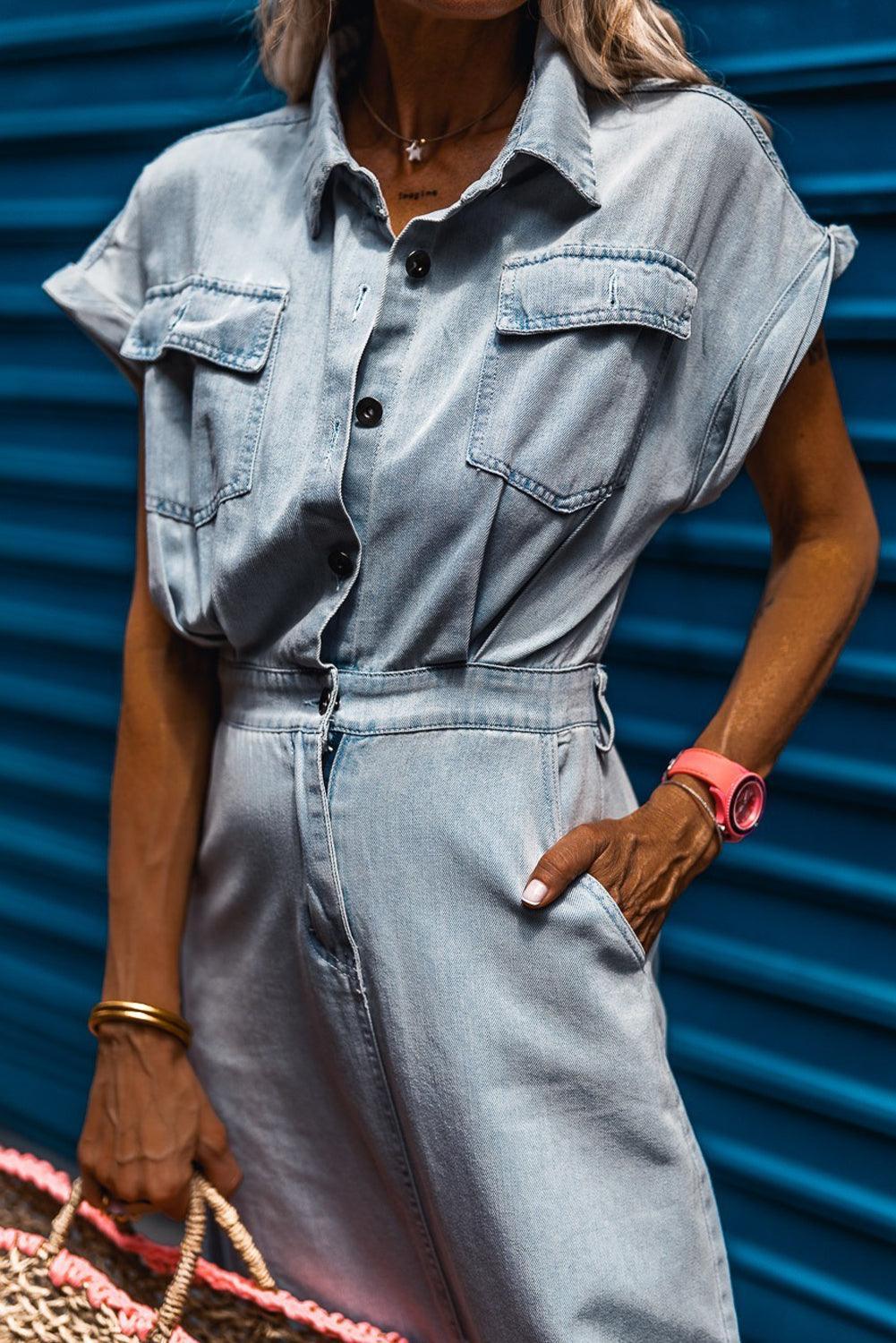 Brygida - Elegant Denim Dress