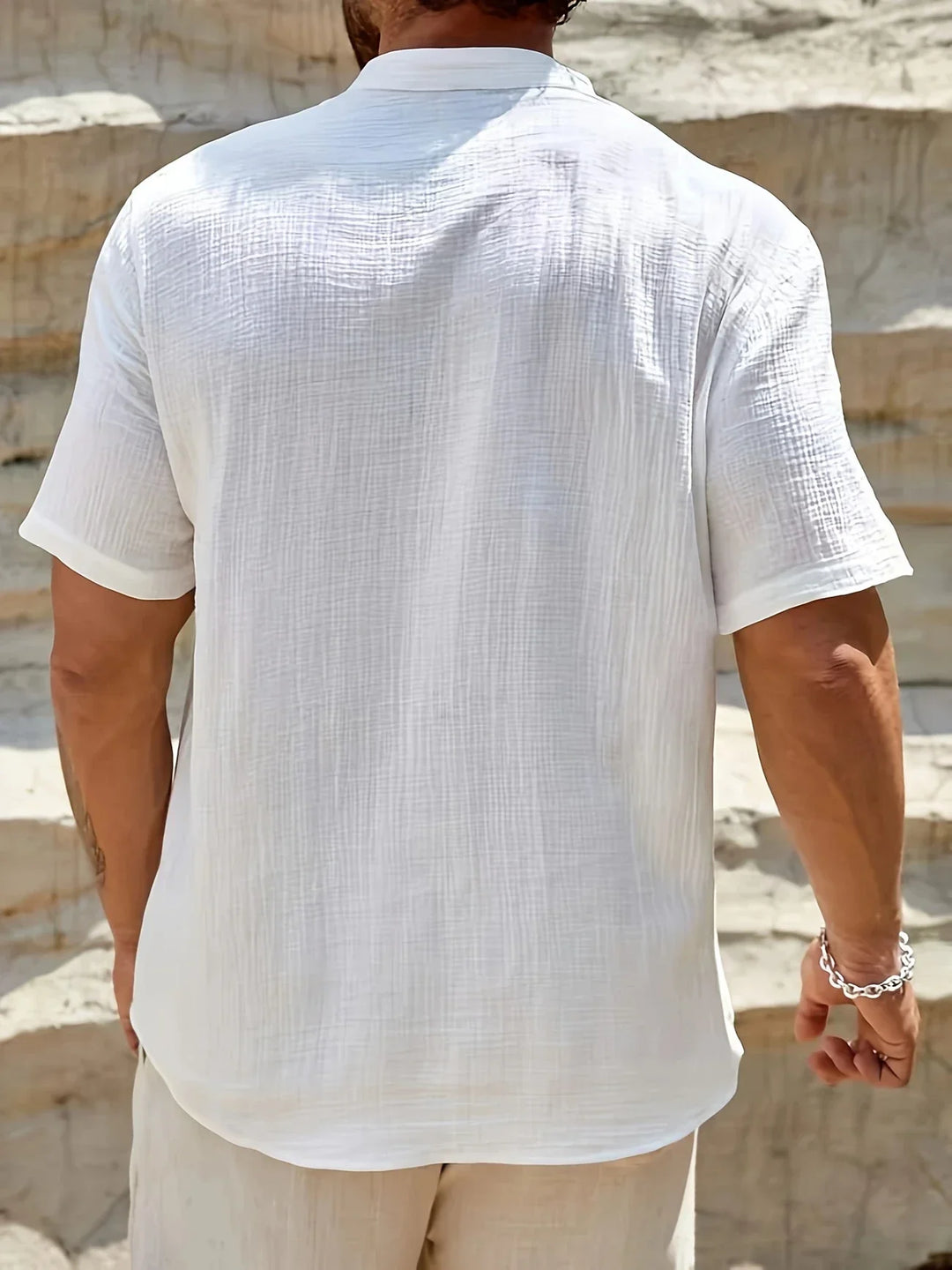 Sancho - Elegant Summer Shirt With Stand Collar