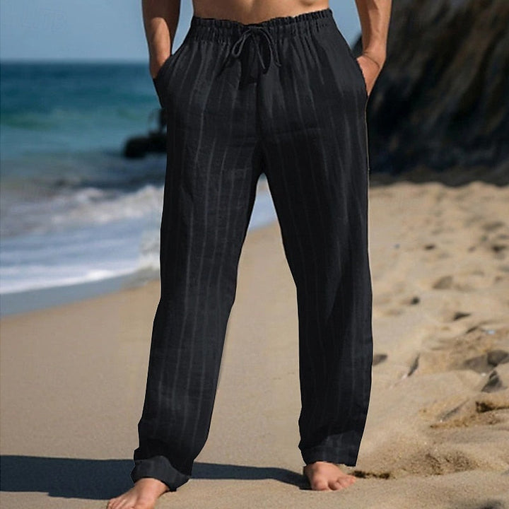 Boyan - Breathable Elastic Waist Stripe Trousers