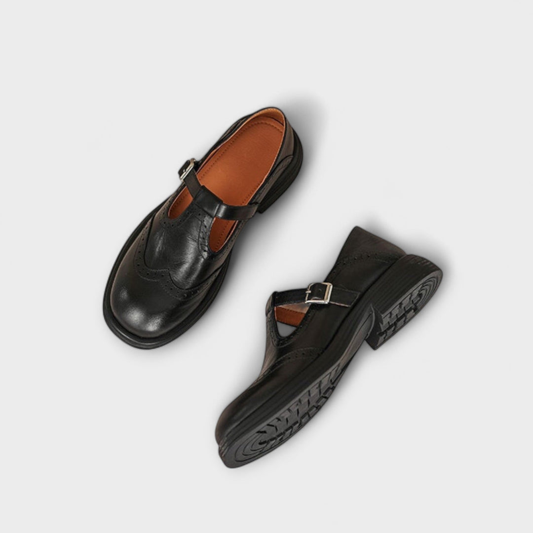 Janine - Leather Mary Janes