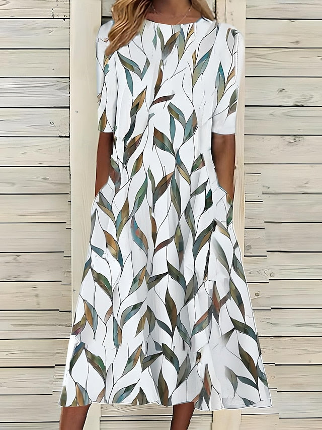 Malgorzata - Summer Midi Dress With Coastal Flowers