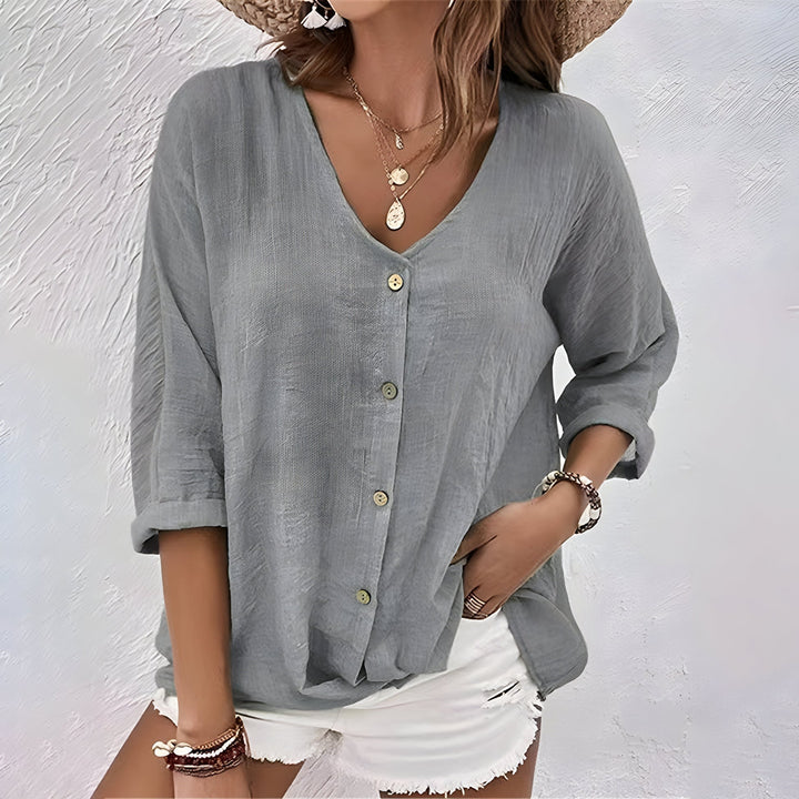 Asimoula - Elegant V-Neck T-Shirt