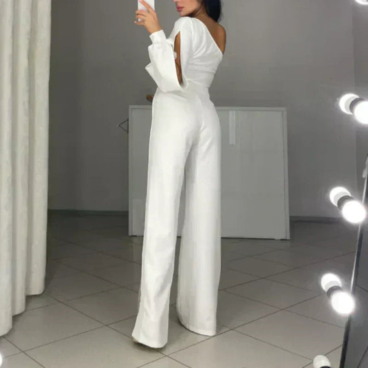 Azlina - One Shoulder Flared Jampsuit