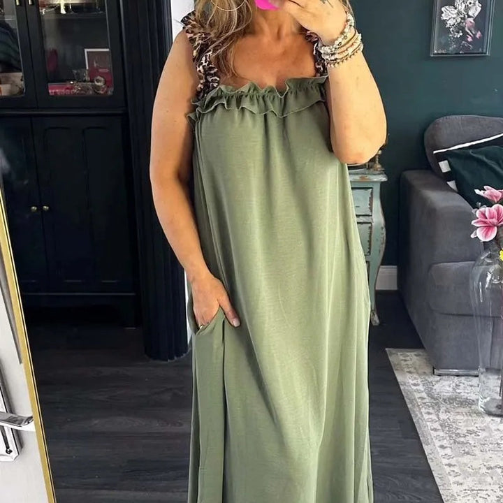 Fiola - Casual Sleeveless Maxi Dress with Pockets