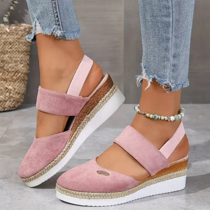 Delilah - Strappy Low Wedge Sandal