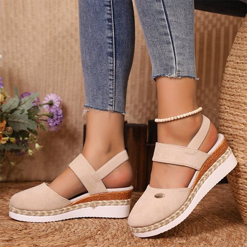 Delilah - Strappy Low Wedge Sandal