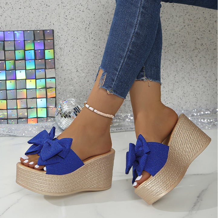Sloane - Comfortable Slipper With Bow And Thick Sole
