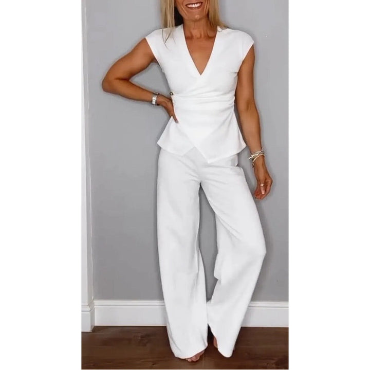 Angeliki - Elegant V-Neck Two Piece Set